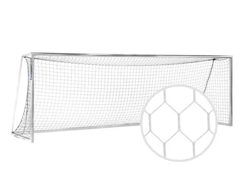 Tornetz für Fussballtor 732 x 244 cm - Weiss - hexagonal