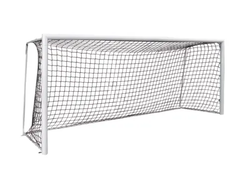 Hallenfussballtor 500 x 200 cm | Oval - Weiss | Teilverschweisst | Netzbügel klappbar