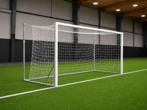 Hallenfussballtor Weiss | 500 × 200 cm | freie Netzaufhängung & Beschwerung - Meinfussballtor.ch