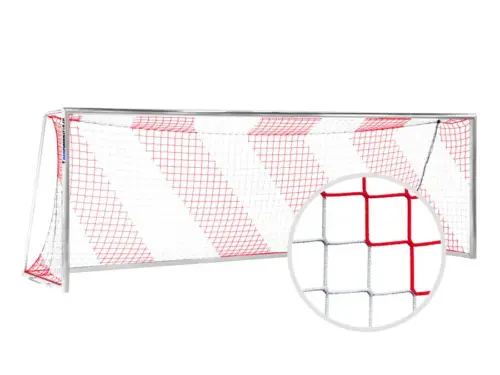 Tornetz Fussballtor ROT-WEISS - 750 x 250 cm / 80 x 200 cm