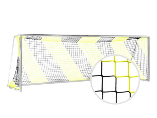 Tornetz Fussballtor SCHWARZ-Gelb – 750 x 250 cm / 80 x 200 cm