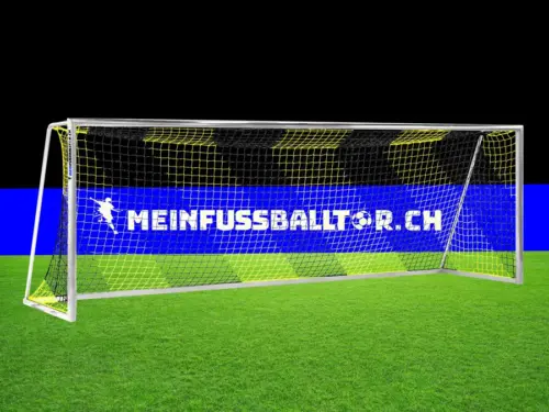 Tornetz Fussballtor SCHWARZ-Gelb – 750 x 250 cm / 80 x 200 cm