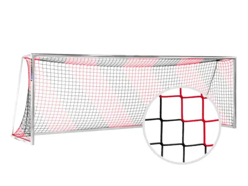 Tornetz Fussballtor SCHWARZ-ROT - 750 x 250 cm / 80 x 200 cm