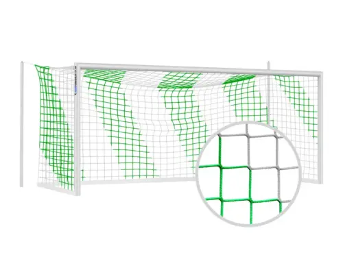 Tornetz Fussballtor GRÜN-WEISS - 750 x 250 cm / 200 x 200 cm